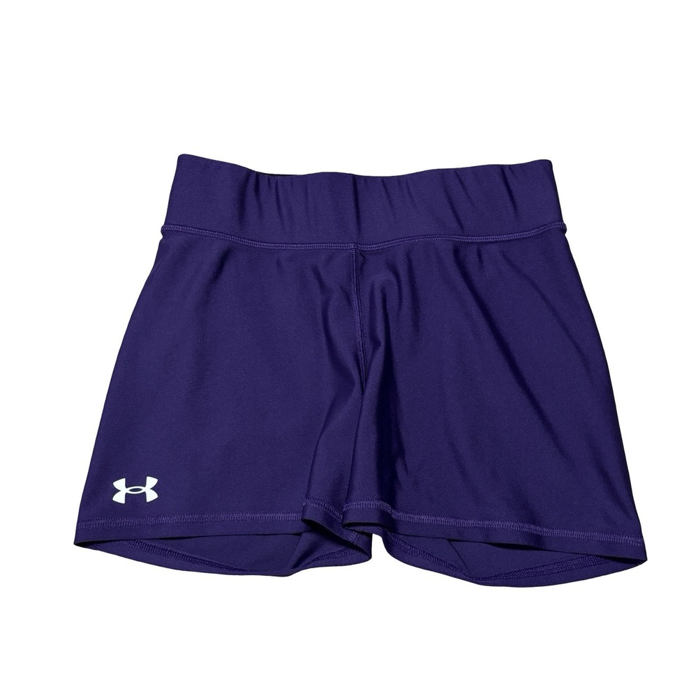 Under Armour Women's HeatGear High Waisted Compression Shorts Purple M 25 x 4